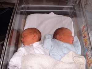 gemelos mellizos incubadora doble